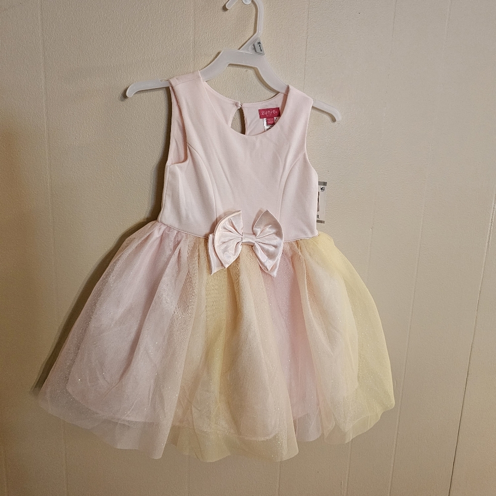 Zunie Pink and Yellow Formal Tutu Dress in 3T